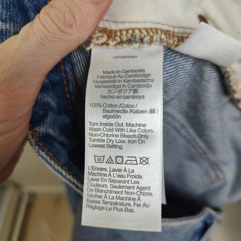 Madewell Light Blue Distressed Denim Jean Shorts - Picture 7 of 9
